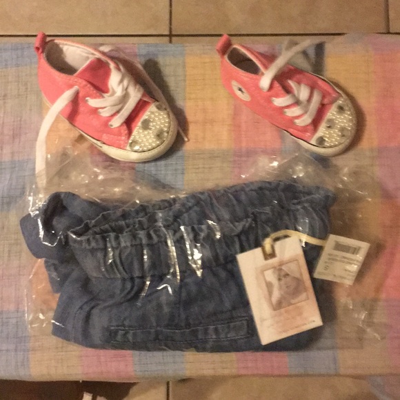 Jessica Simpson blue chambray maternity short sz S - Picture 4 of 4